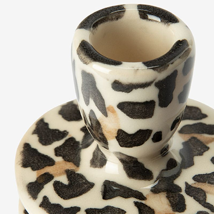 Sissy-Boy Lichtbruine ruffle kandelaar met leopard print large