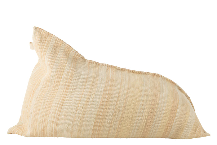 J-Line Zitzak Breeze Strepen Gerecycleerd Katoen Creme|Zalm