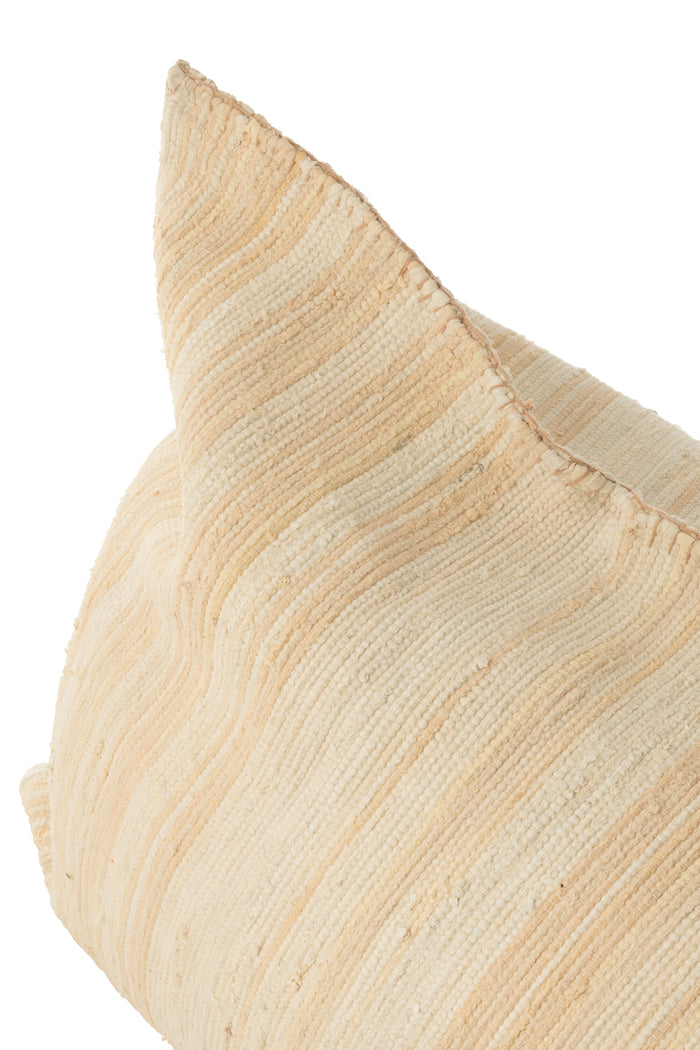 J-Line Zitzak Breeze Strepen Gerecycleerd Katoen Creme|Zalm