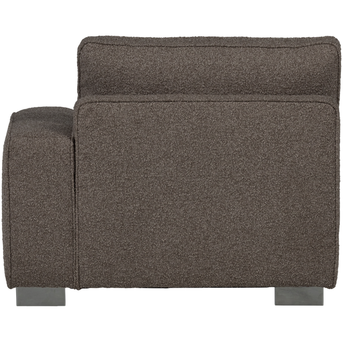 vtwonen Lazy 1-Zits Element met arm rechts - Bouclé - Antraciet