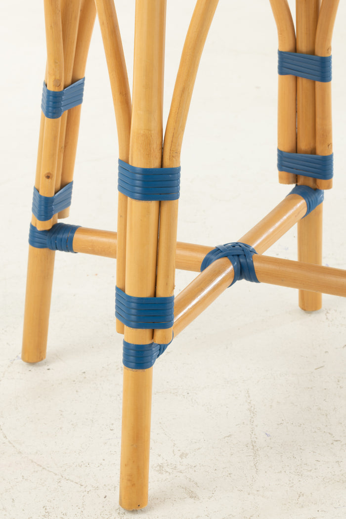 J-Line barkruk Live - rotan|kunststof - naturel|blauw