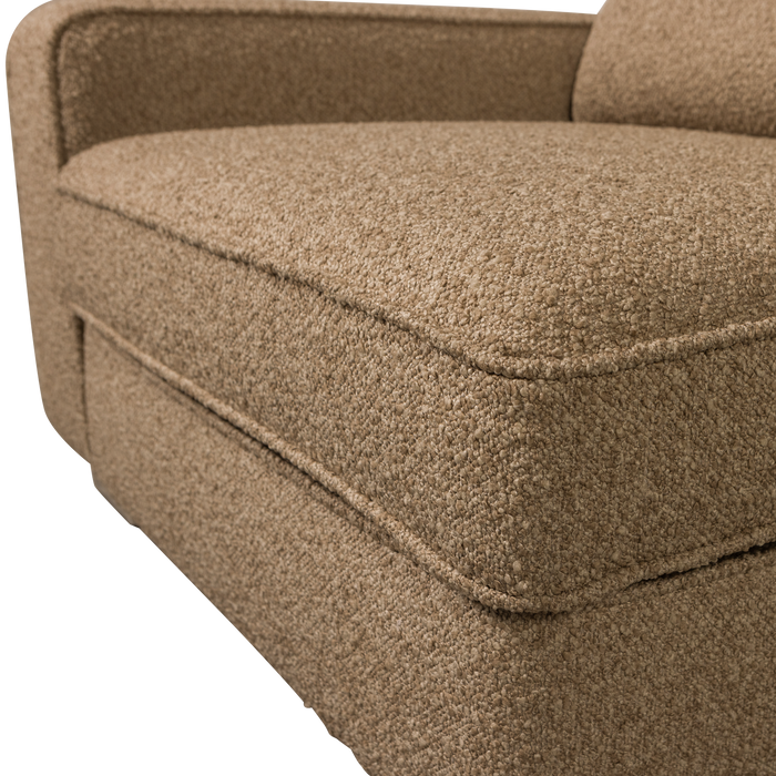 vtwonen Lazy 1-Zits Element met arm links - Bouclé - Bruin