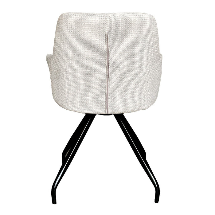 Livingfurn - Eetkamerstoel Stof Beige - Duke - Set van 2