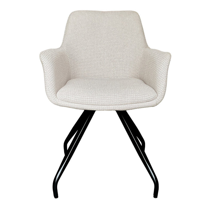 Livingfurn - Eetkamerstoel Stof Beige - Duke - Set van 2