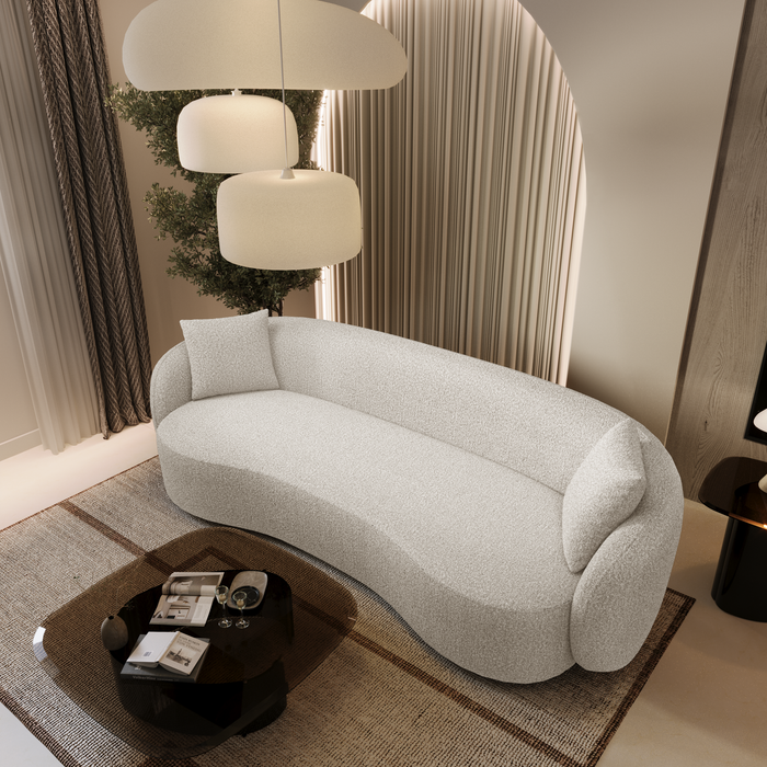 3-zits crème boucle bank 210cm