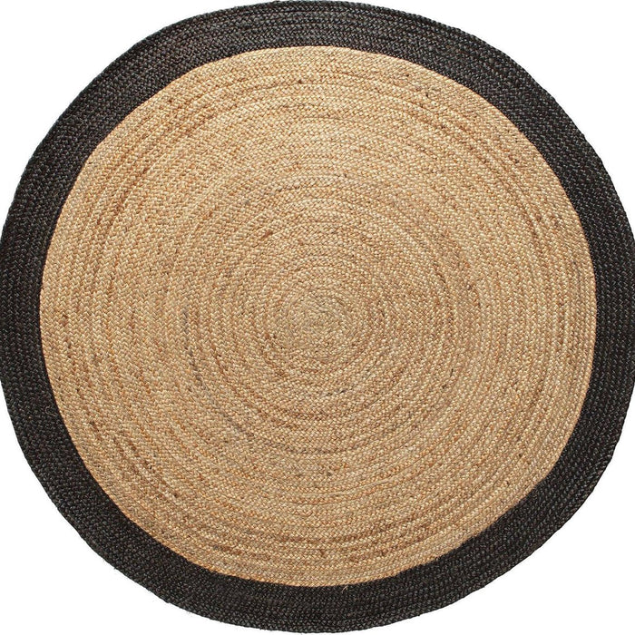 Mrcarpet Rond jute vloerkleed Naturel|antraciet 120cm
