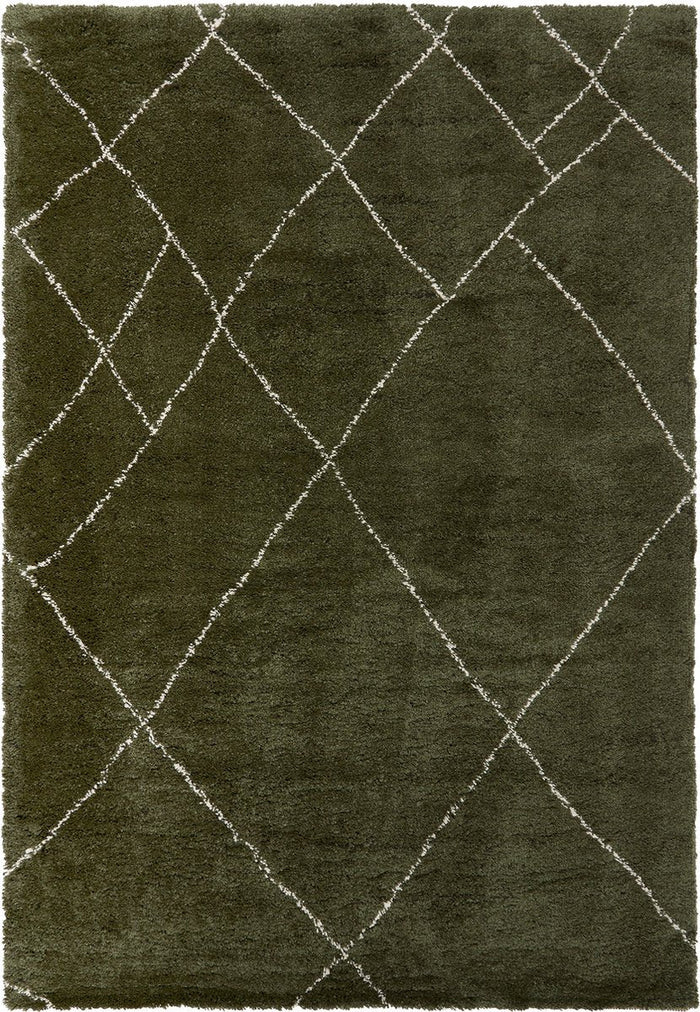 Mrcarpet Berber Vloerkleed Lines Groen|Creme 160 x 230cm