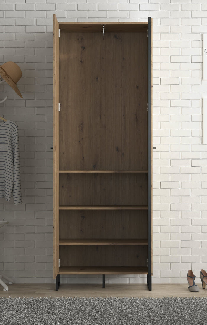 Meubella - Halkast Saturn - Eiken - Zwart - 71 cm