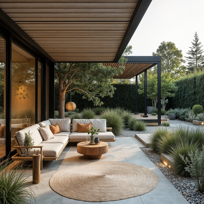 Mrcarpet Rond Jute Buitenkleed Outdoor Breeze Naturel 200cm