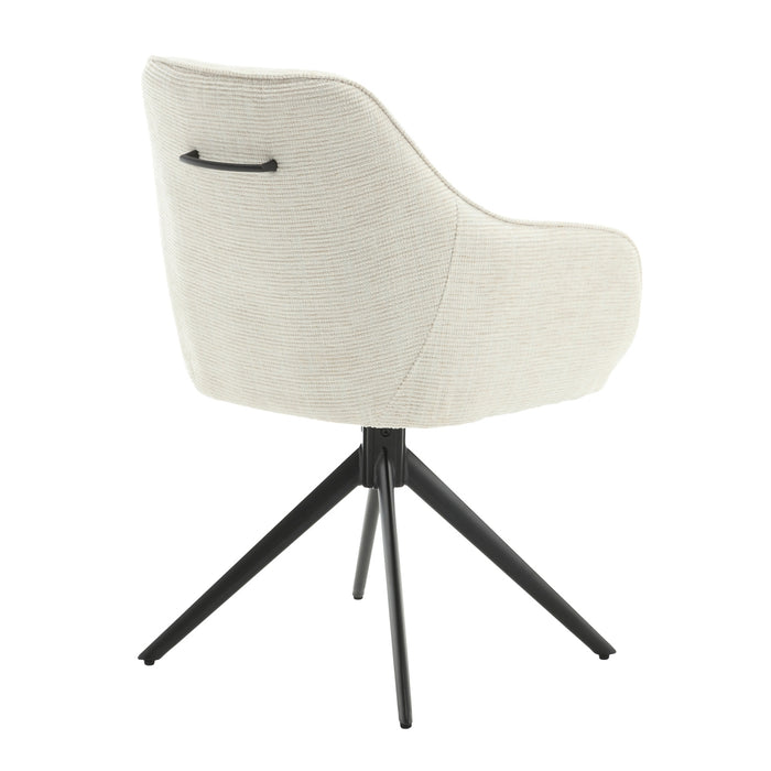 Livingfurn - Eetkamerstoel Stof Zand - Thomas - Set van 2