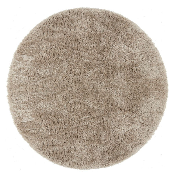 Mrcarpet Rond Hoogpolig Vloerkleed Creme Loof Shaggy 200cm