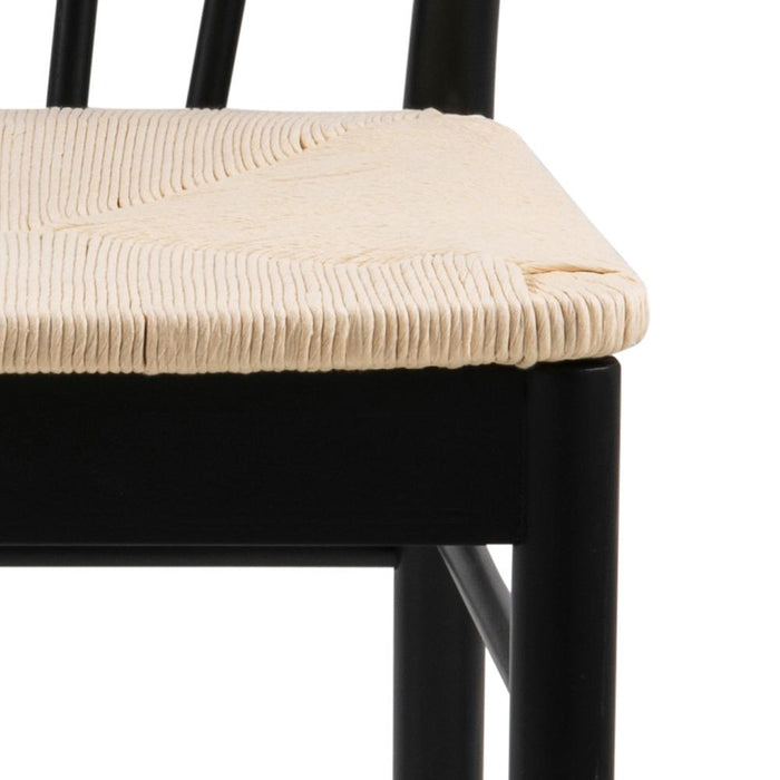 Giga Living - Eetkamerstoel - Zwart - Hout - Zithoogte 46cm - Dolen - Set van 2