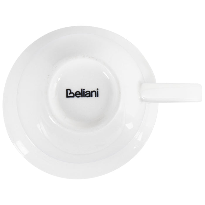 Beliani - ELDERBERRY - Kop en schotel set van 8 - Wit - Porselein