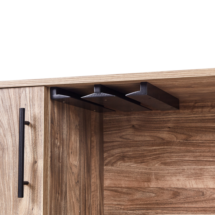 Beliani - ELISTON - Wijnkast - Lichtbruin - Vezelplaat