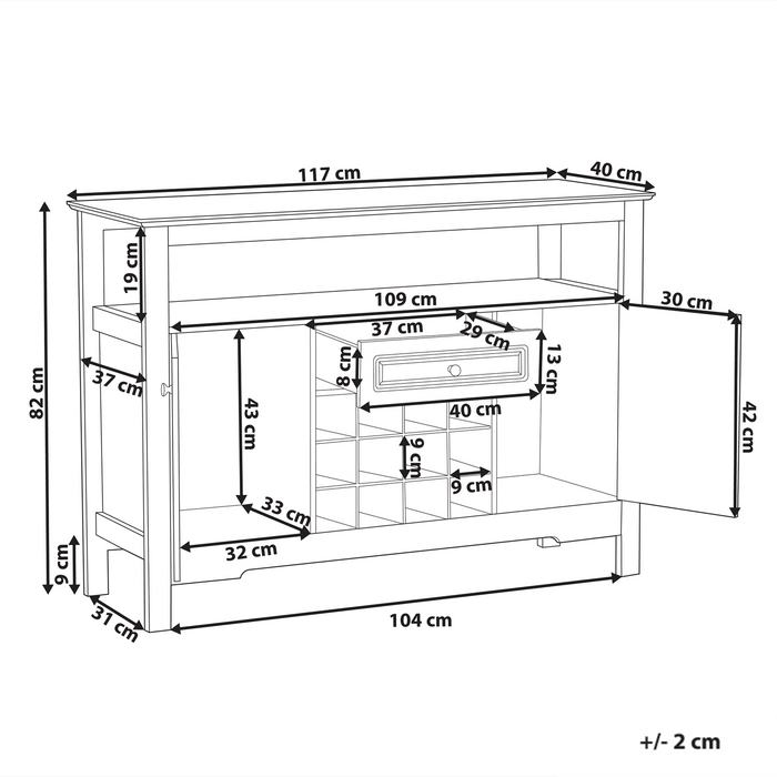 Beliani - TIMBOON - Wijnkast - Zwart - MDF
