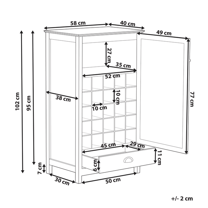 Beliani - CERES - Wijnkast - Zwart - MDF