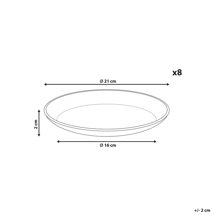 Beliani - SESAME - Bijzetborden set van 8 - Lichtgrijs - Steengoed