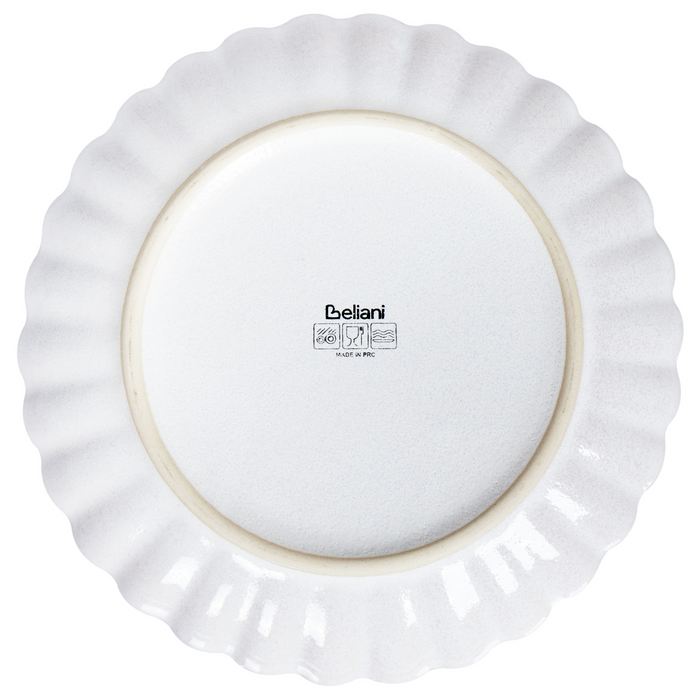 Beliani - NETTLE - Bijzetborden set van 8 - Wit - Steengoed