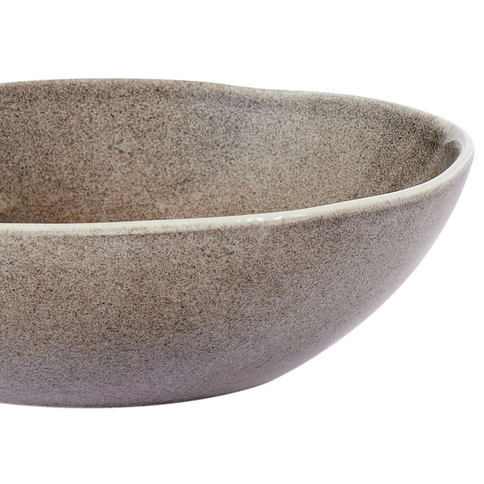 Beliani - COSTMARY - Diepe borden set van 8 - Grijs - Steengoed