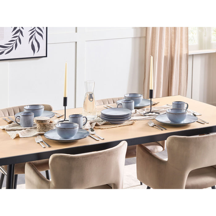 Beliani - JUNIPER - Kom set van 8 - Lichtblauw - Steengoed