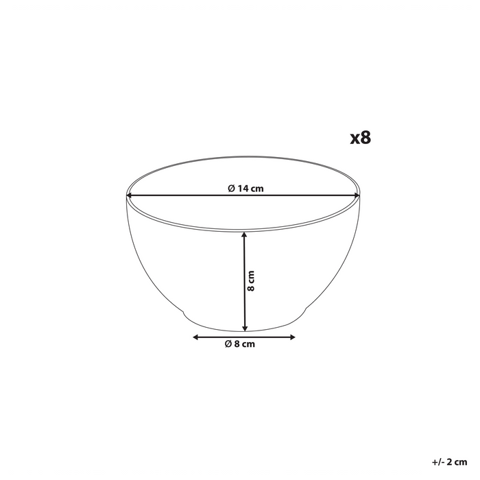 Beliani - JUNIPER - Kom set van 8 - Lichtblauw - Steengoed