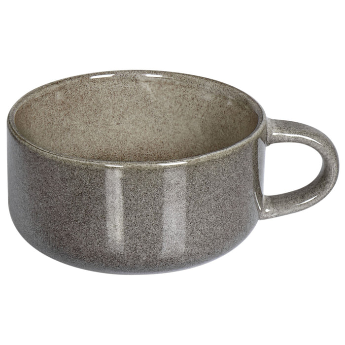 Beliani - COSTMARY - Kop en schotel set van 8 - Grijs - Steengoed