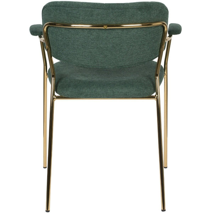 Puur - Viken armstoel stof donkergroen - goud onderstel