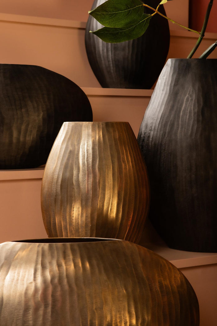 PTMD Jowad Antique Gold Alu Sheet Pot Rib High Oval S