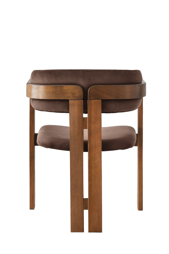 Giga Meubel - Eetkamerstoel Walnoot - Donkerbruin|Velvet - Cozy