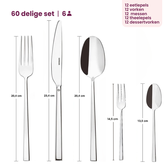 Sambonet Bestekset Rock - Goud - 60-delig | 12 personen