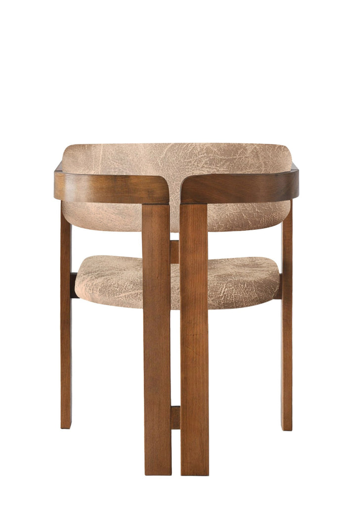 Giga Meubel - Eetkamerstoel Walnoot - Taupe|Stof - Cozy