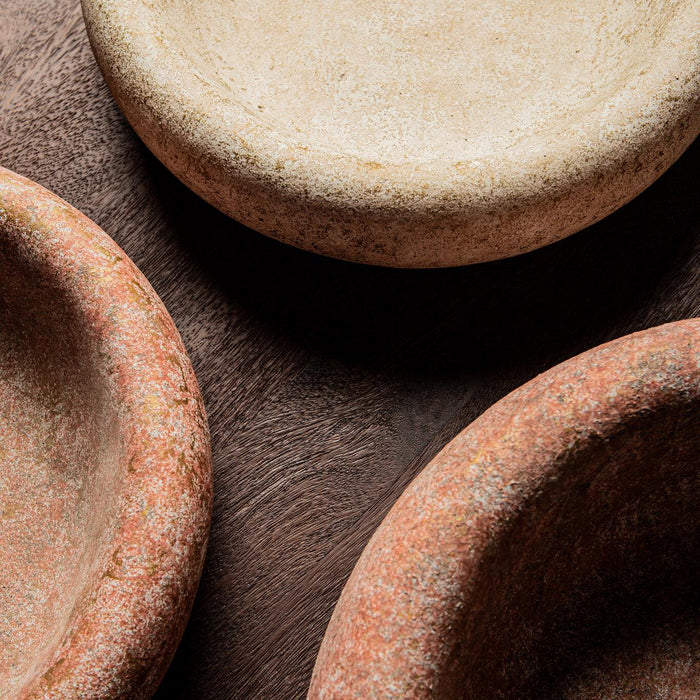 PTMD Aly Cream cement round bowl small