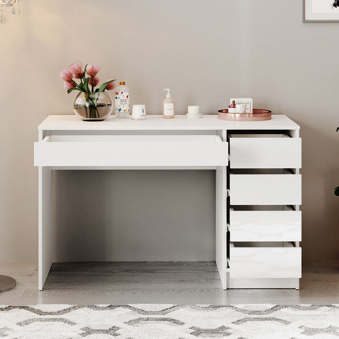 Meubella - Kaptafel Arco - Wit hoogglans - 120 cm
