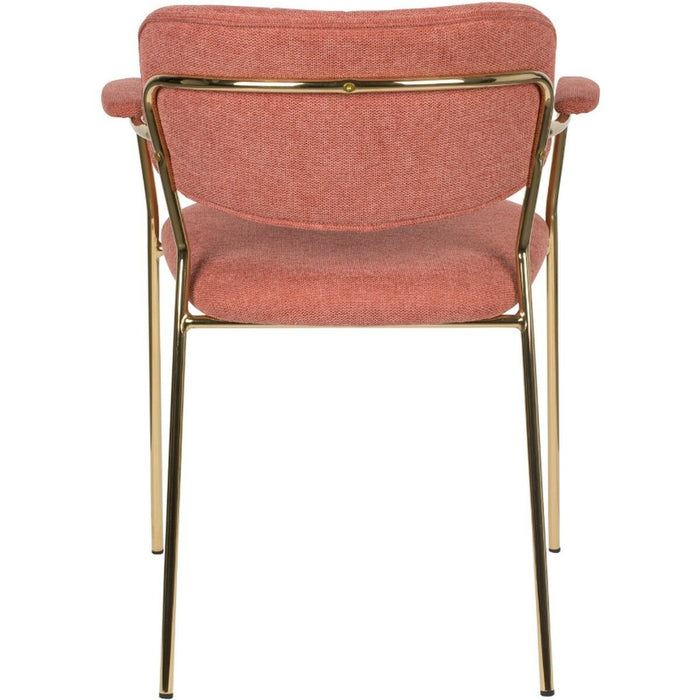 Puur - Viken armstoel stof roze - goud onderstel