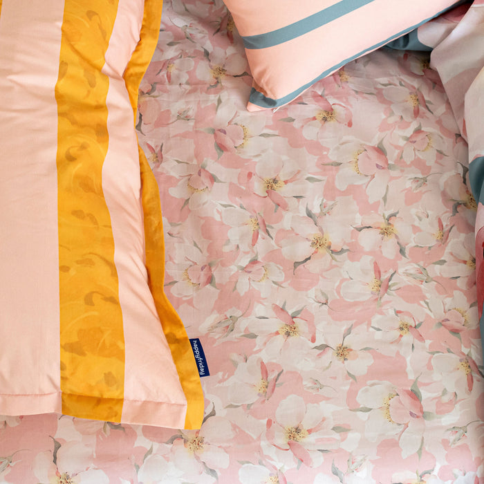 Spring blossom Hoeslaken 105x200 cm Happyfriday, Veelkleurig, 100% katoen, de kwaliteit van 200 TC