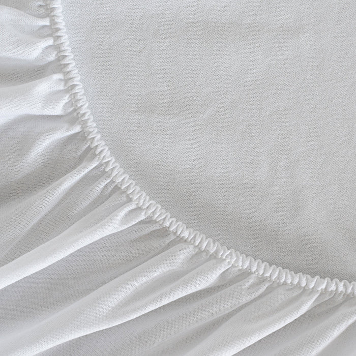 Jersey katoen Waterdichte matrasbeschermer Basic Kids, Wit, 100% Katoen (basisstof en rok) Polyurethaan (coating), de kwaliteit van