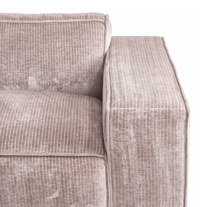 by fonQ Chunky Hoekbank met Chaise Longue Rechts - Rib - Taupe