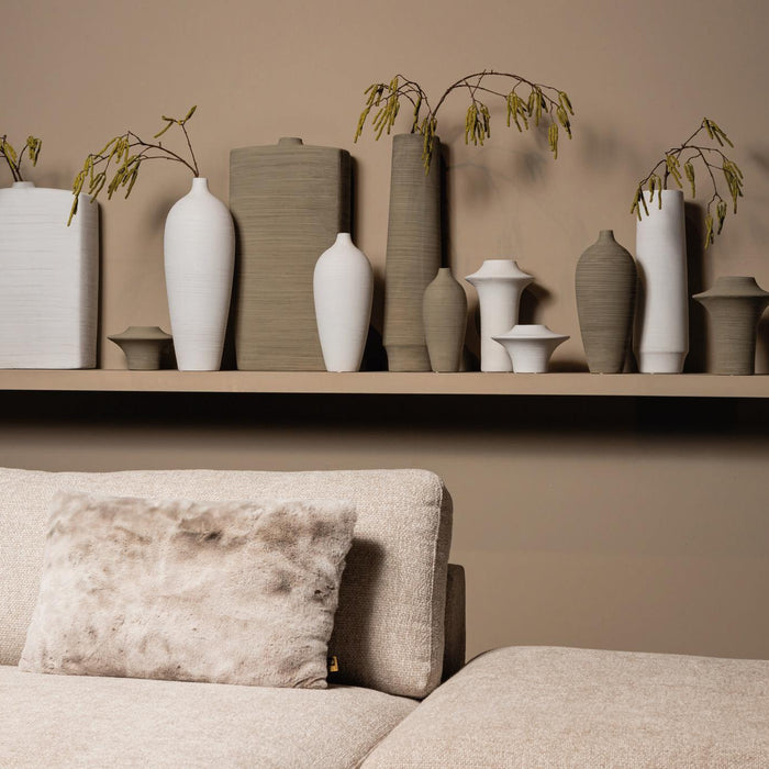 PTMD Janettee White Rectangle Shaped Ceramic Bottle S