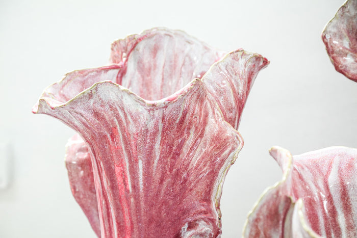 PTMD Swing Pink Ceramic Pot Cabbage Shape S