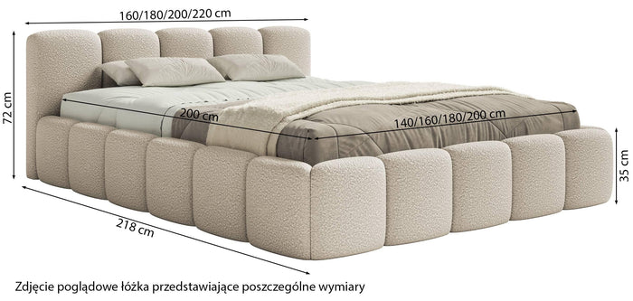 NADUVI Collection Bedframe Chloe laag 200 x 200 met opbergruimte