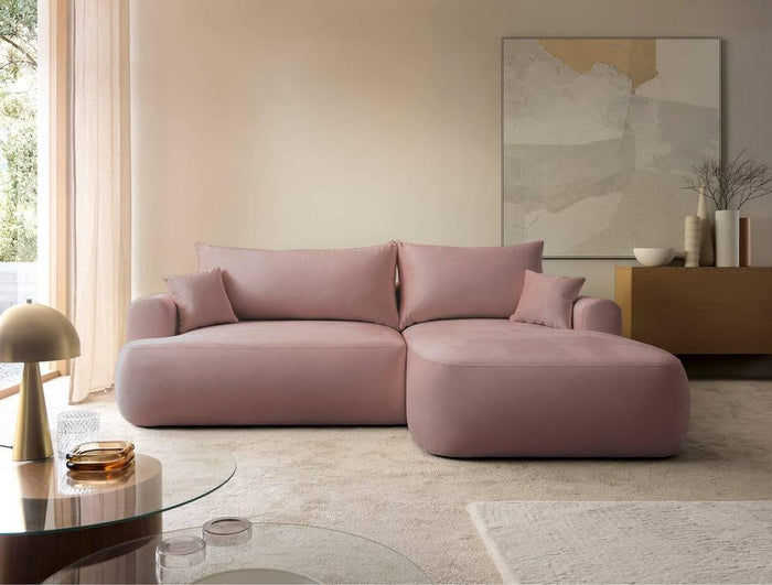 NADUVI Collection Hoekslaapbank Philipa rechts met opbergvak velvet