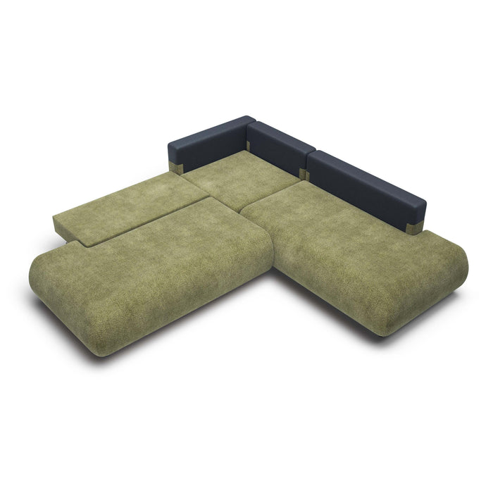 by fonQ Wisp Hoekbank Links/Rechts met Slaapfunctie - Chenille - Olijfgroen