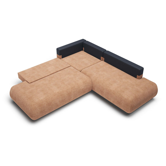 by fonQ Wisp Hoekbank Links/Rechts met Slaapfunctie - Chenille - Terra