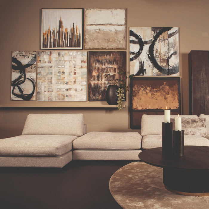 PTMD Xihan Brown Canvas Painted Wallpanel Rough Dark