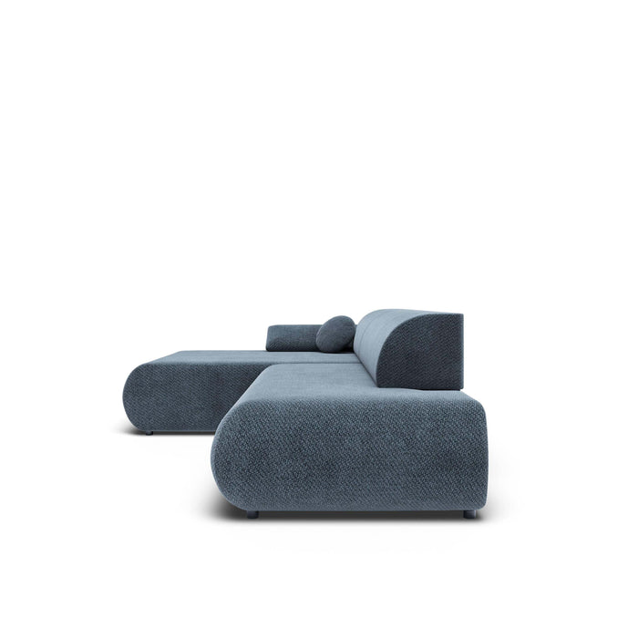 by fonQ Wisp Hoekbank met Chaise Longue Links met Slaapfunctie - Chenille - Marineblauw