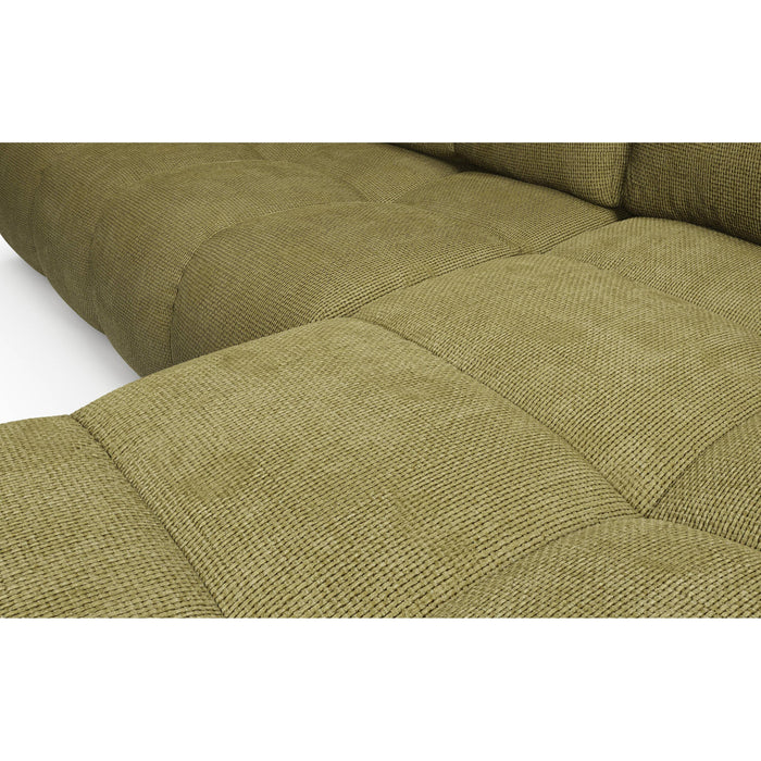 by fonQ Charme Hoekbank Rechts met Slaapfunctie - Chenille - Olijfgroen