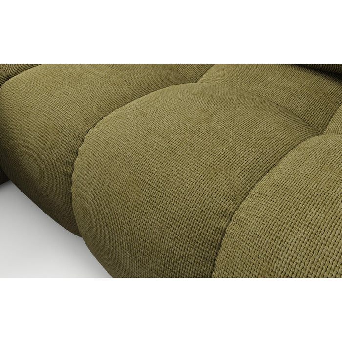 by fonQ Charme Hoekbank Links met Slaapfunctie - Chenille - Olijfgroen