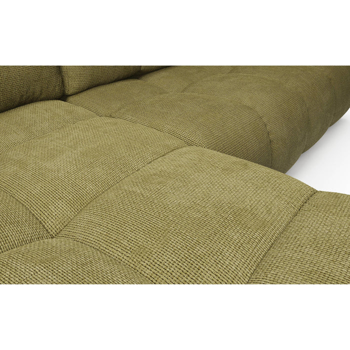 by fonQ Charme Hoekbank Links met Slaapfunctie - Chenille - Olijfgroen