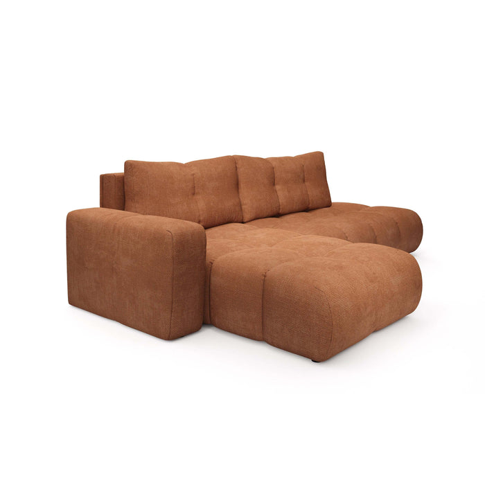 by fonQ Charme Hoekbank Links met Slaapfunctie - Chenille - Terra