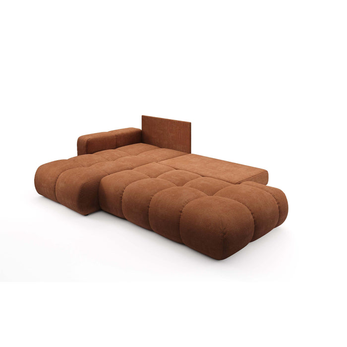 by fonQ Charme Hoekbank Links met Slaapfunctie - Chenille - Terra